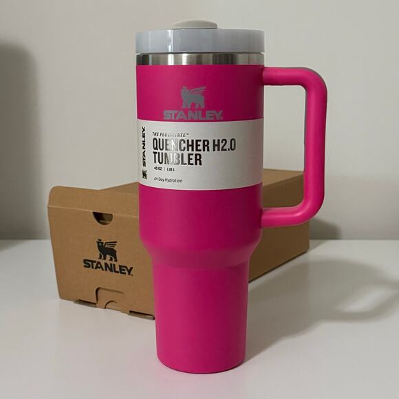 NWT Stanley 40oz Hot Pink Quencher H2.0 FlowState Tumbler - Picture 2 of 7